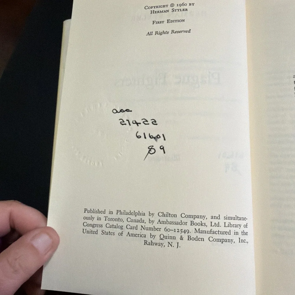 Plague Fighters By Herman Styler (1960) First Edition Hard Cover!